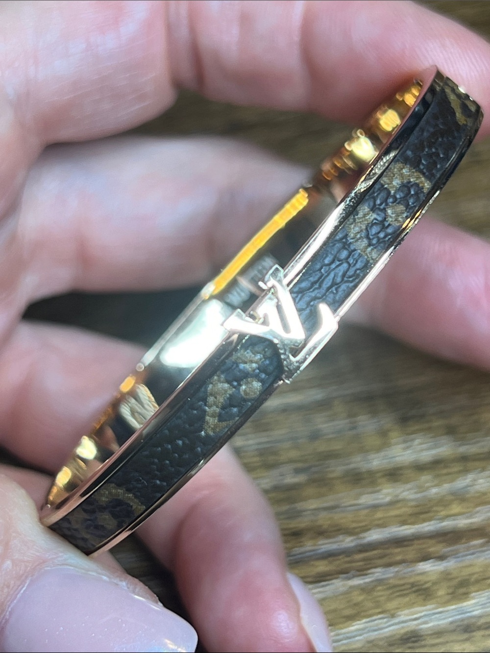 Gold Tone Slim Metal Bracelet